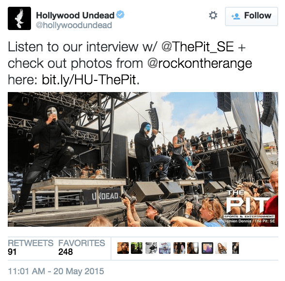 Hollywood Undead shared our interview and photos from Rock On The Range that featured their set.